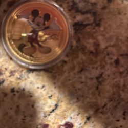 DISNEY Mickey Mouse Gold Plated Coin - Collectors & Disney Fans New Sealed