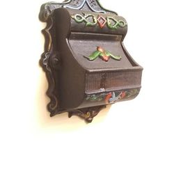 Vintage Wilton Cast Iron Wall Mount Matchbox Holder
