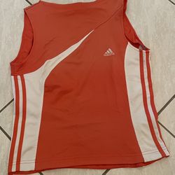 Adidas Clima Cool Women’s Orange Melon & White Medium Tank Top - Tennis Active