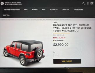 Authentic Jeep soft top