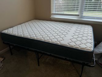 Full Mattress & Metal frame - like new