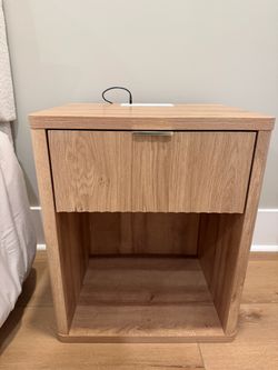 Set of two oak/walnut nightstands