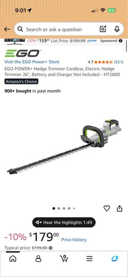 EGO POWER+ Hedge Trimmer Cordless, Electric Hedge Trimmer 26"
