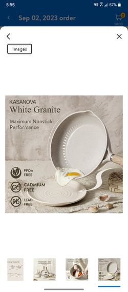 Carote Kasanova Granite Stone 11 Pcs Pots & Pans Cookware Sets, Beige -  Nonstick