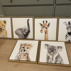 Baby Animal Nursery Canvas Art Prints