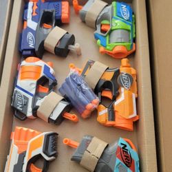 6 Mini Nerf Guns