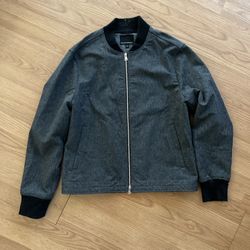 Banana Republic Bomber Style Jacket, Large, Grey