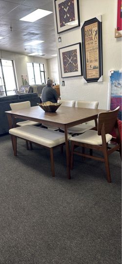 Dining set with 4 chairs and a bench