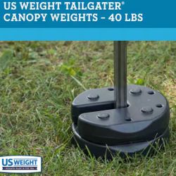 40 lbs. Black US Weight Canopy Weight Plates with Carry Strap (Set of 4)