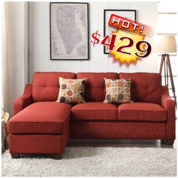 New red sectional sofa