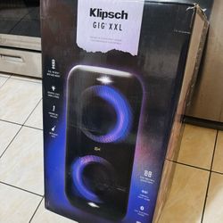 Klipsch GIG XL Portable Bluetooth Party Speaker w/ Wireless Microphone | Deep Bass, RGB Lights, High Power Sound