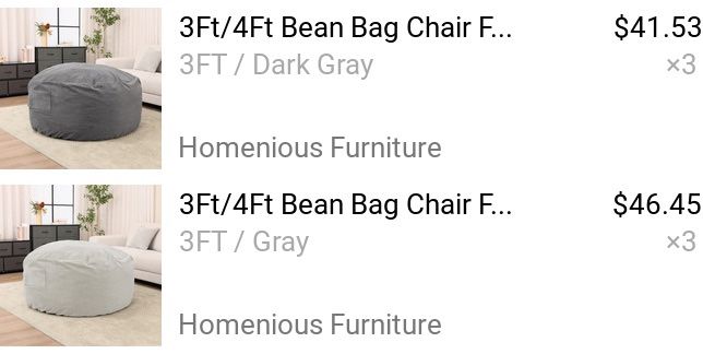 Bean Bag Chair Dark Grey