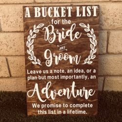 Bucket List Wedding Frame