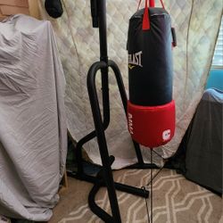 Titan Punching Bag Stand With 80lb Bag And Speed Bag