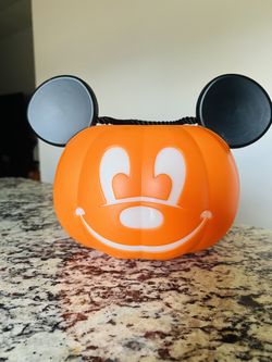Disney Parks Mickey Mouse Halloween LED Light Up Jack O Lantern Pumpkin Bucket