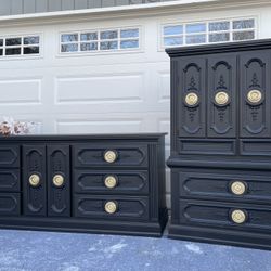 ✨Elegant Deep Black Consolidated Dresser & Chest  Set