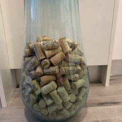 Really Nice Large Glass Vase With Corks