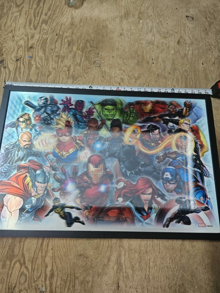 Holographic Marvel Framed Picture