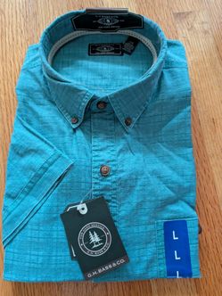 NWT G.H. Bass & Co. Men's Short Sleeve Woven Shirt L Cotton