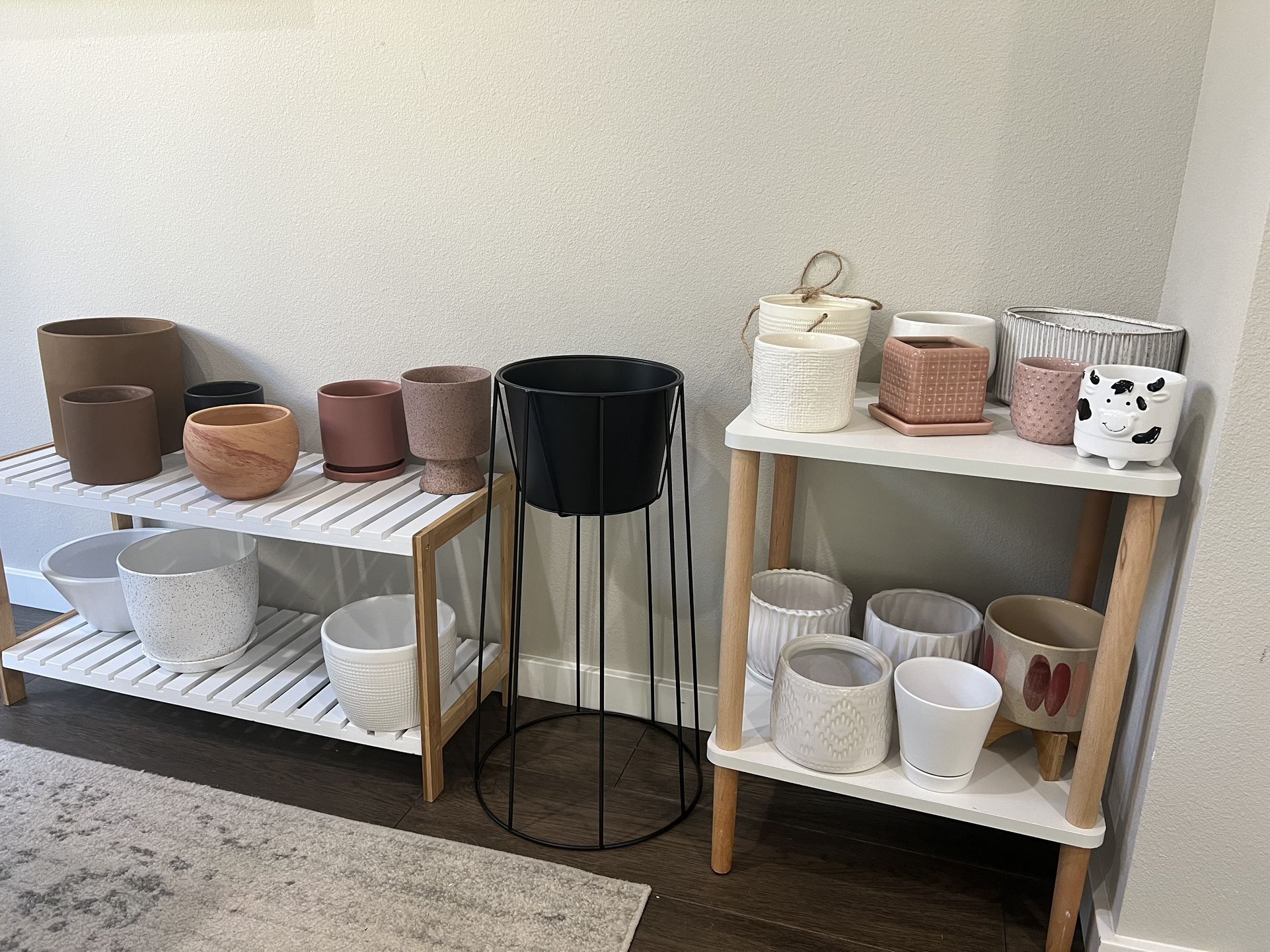 assorted vases, containers & pots