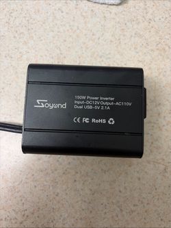 150W Car Power Inverter Charger DC 12V to 110V AC Converter with 3.1A Dual USB Charger(Black)