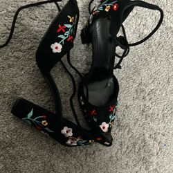 Flower Tie Heels
