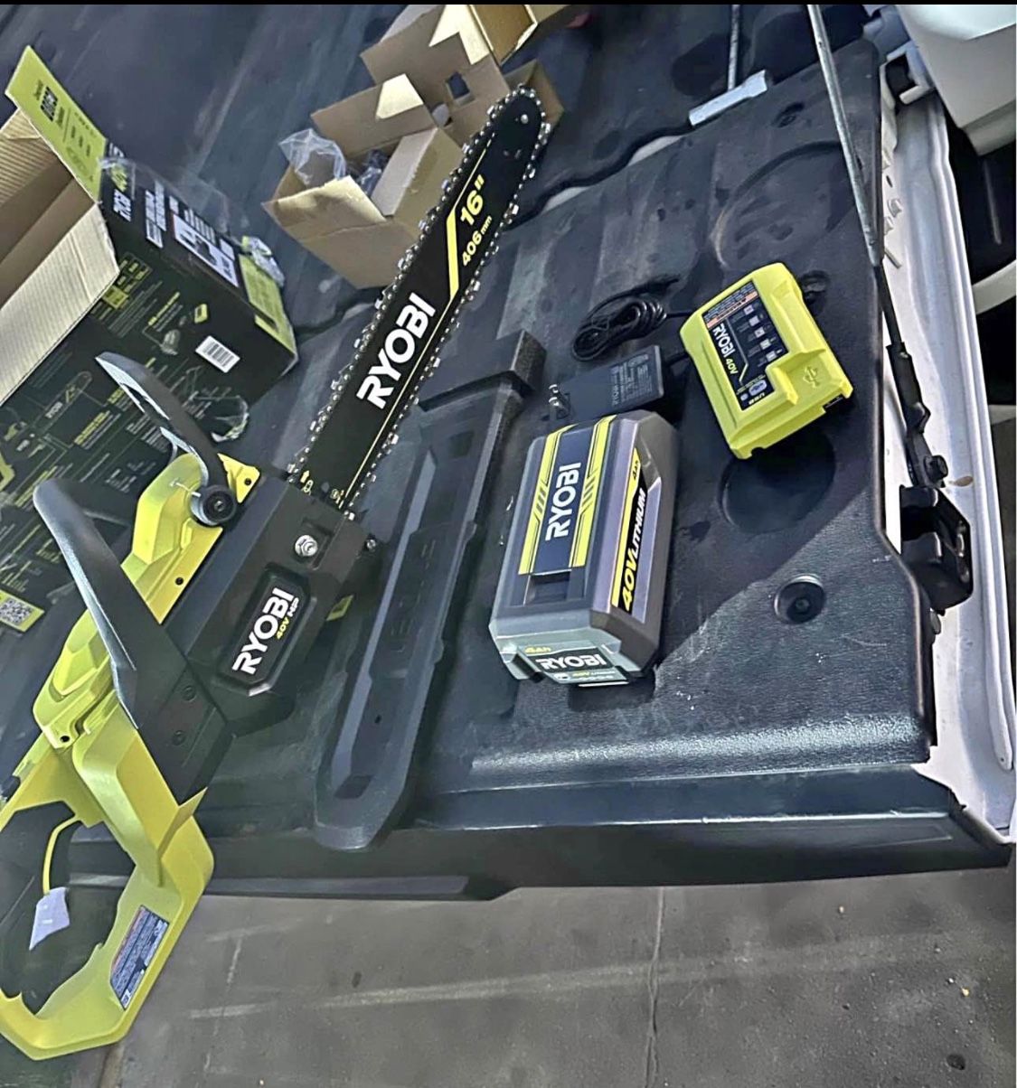 RYOBI 40V HP Brushless 16 in. Battery Chainsaw with 4.0 Ah Battery and Charger