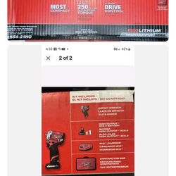 Milwaukee M12 12V 2554-21HO 3/8” Stubby Wrench Kit W/ 5Ah High Output, BRAND NEW