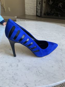 Audrey Brooke Heels— Blue Suede Pumps— Size 8