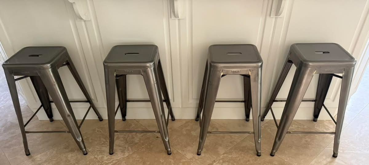 Tolix Metal Bar Stools (4)