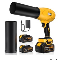 Leaf Blower Cordless with Battery and Charger, 500,000 RPM, Extended Nozzle, Lightweight Handheld Design,Blower for Patio Cleaning