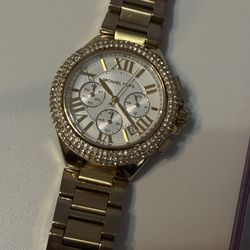 Micheal Kors Gold Tone Crystal Accent Watch 
