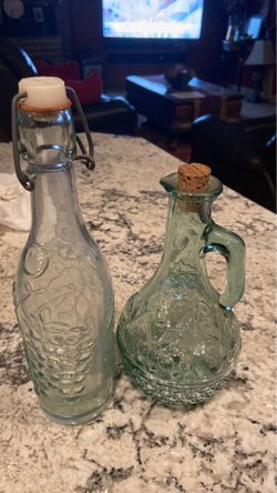 Antique decorative glass bottles