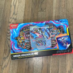 New, Pokemon Mega Greninja Ex Box Total 8 Packs + 2 Promo Cards 1 Huge And 1 Regular