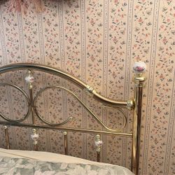 Brass Vintage Style Bed Headband with Bed Frame
