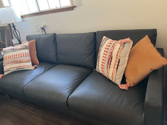 Beautiful Gray Leather Couch