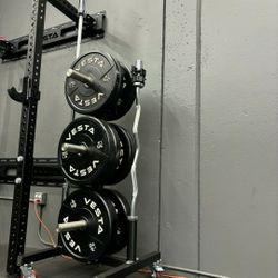 NEW Bumper Plates, Rubber Olympic Weights, Home Gym Weight Set, Folding Squat Rack, Adjustable FID Bench Press, Stall Mats, Rubber Flooring 