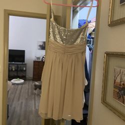 Beautiful Sequins Strapless Dress And Flowy Bottom