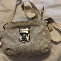Authentic Coach pearl colored purse