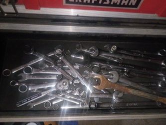 CRAFTSMAN TOOL BOX + LARGE TOOL LOT