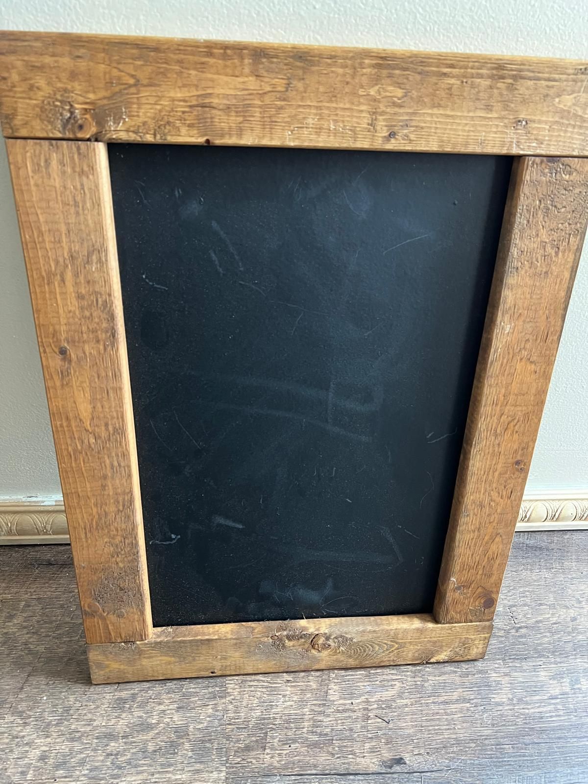Rustic Wood-Framed Chalkboard