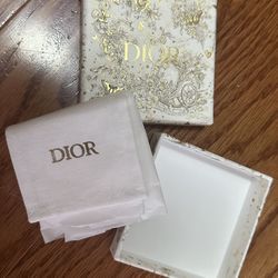 Authentic DIOR Small Empty Gift Box & Jewelry Dust Bag 