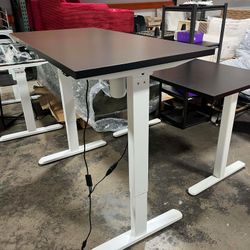 New - 48x24” Black Rectangular one Piece Top Height Adjustable Electric Standing Desk Powerful Motor 1 inch Thick Wood Top