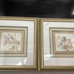 Gold Framed Art Set Angels