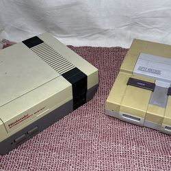 FOR PARTS OR REPAIR SNES NES Super Nintendo Entertainment System SNS-001 NES-001 80s 90s Retro Vintage Classic Tech Video Game Consoles