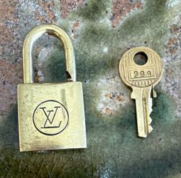Louie Vuitton Vintage Brass Lock and Key Set