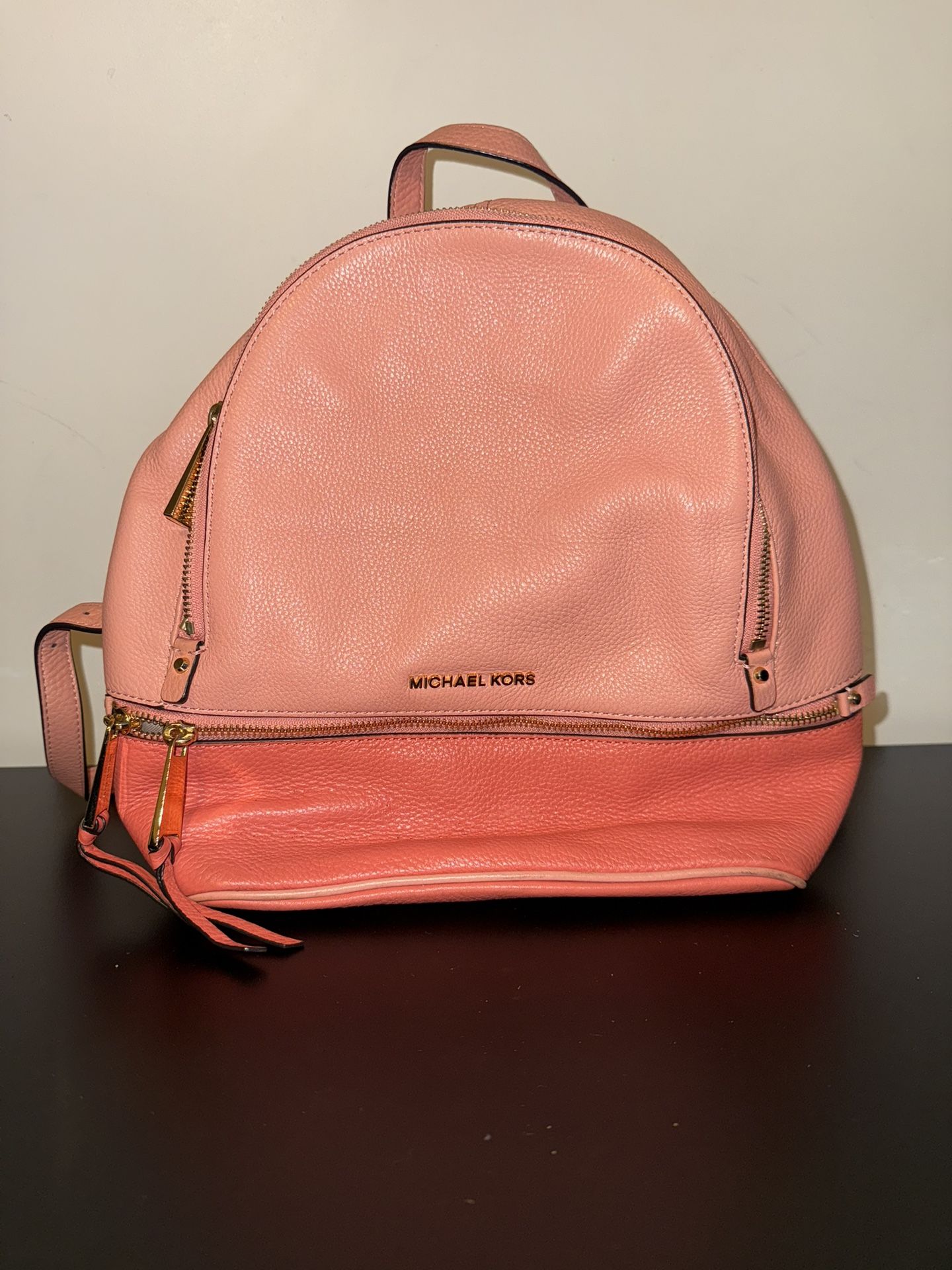 MICHAEL KORS RHEA ZIP MEDIUM BACKPACK PINK/CORAL *GREAT CONDITION*
