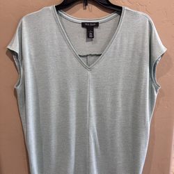 WHBM Women’s Sage Green V-Neck Top