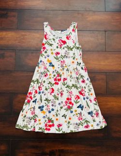 Little Girls Clothes H&M White Floral Dress 8-10 Years Fits 7/8 Best
