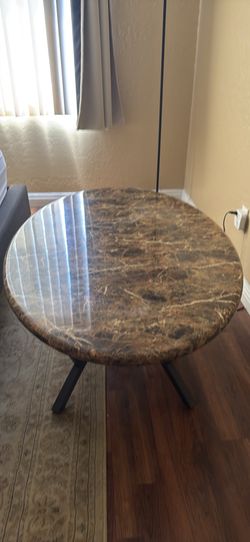 Modern Round Faux Marble Coffee Table – 47” – $60
